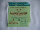 Manchester City v Manchester United Rare TICKET TUB 21 Feb 1981 Div1