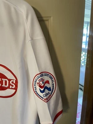 johnny bench jersey xl centennial 1776~ 1976 cinn reds white red mitchell /ness - Image 1 of 4