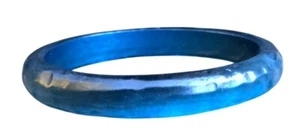 Bracciale Vintage Trasparente Sfaccettato Teal Lucite Distanziatore Misura Piccola/Media - Foto 1 di 5
