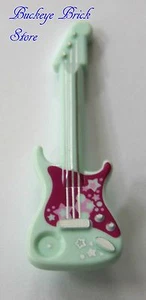 Lego Minifig GUITAR Light Aqua Utensil Silver Strings NEW - Picture 1 of 2