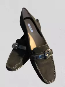 New GEOX RESPIRA Black Suede Loafers Shoes Size 38 - Picture 1 of 5