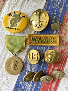 Auténtico Parche Medalla Grupo WAAC WAC Cuerpo Auxiliar del Ejército de Mujeres de la Segunda Guerra Mundial - Imagen 1 de 7