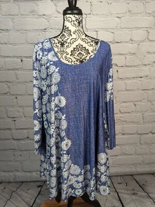 Lily Women's  Long Sleeve Stretch Knit Floral Print Top Plus Size 4xl B15a - Picture 1 of 10