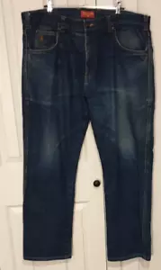THOMAS COOK 100% Cotton Straight Leg Zip Fly 5 Pocket Blue Denim Jeans. Size 38. - Picture 1 of 16
