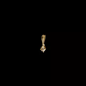 9ct Yellow Gold Tiny Solitaire Diamond Pendant (0.02ct) - Optional Chain - Picture 1 of 6