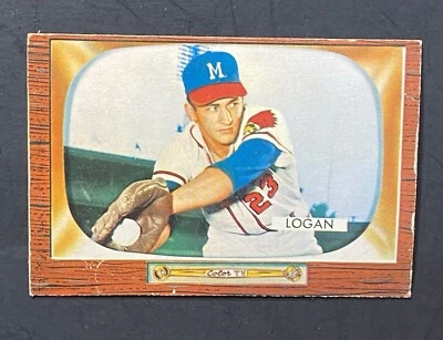 1955 Bowman - #180 Johnny Logan ( Residue On Back) - Image 1 of 2