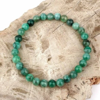 Smaragd Ø 6,5 mm Kugel | Perlen Armband flexibel und dehnbar AAA-Qualität - Bild 1 von 4