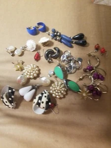Earings Flowers Various Styles Costume Jewelry Lot Big Deal - Bild 1 von 9