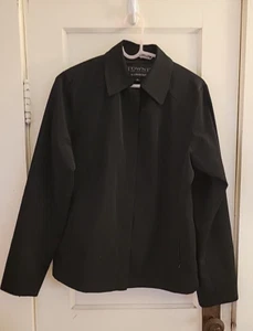 Towne Collection By London Fog Women's Black Rain Jacket Coat Size: Medium - Picture 1 of 6