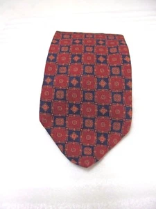 HARDY AMIES TIE, MEN'S MULTICOLOURED NAVY CRIMSON SILK, WIDTH 9 CMS, LIKE NEW - Picture 1 of 3