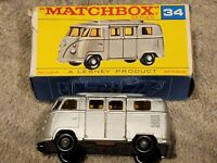 Repro Box Matchbox 1:75 Nr.34 VW Camper mit Aufstelldach silber