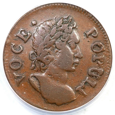 1760 N-4 R-3 ANACS VF 25 Voce Populi Colonial Copper Coin Cover