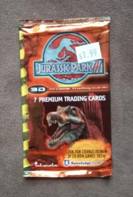 (1) Inkworks Jurassic Park III Película 3D Tarjetas Coleccionables Paquete Sellado ~ 7 Tarjetas Foto 1 de 2