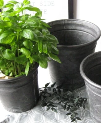 IB Laursen Blumentopf Zink M Nostalgie edel H15,5 cm Ø 17 cm NP ca. 16 € - Bild 1 von 4