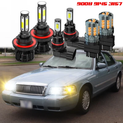 For Mercury Grand Marquis 2006-2011 LED Headlight + Fog Light +Turn Signal Bulbs - Image 1 of 4