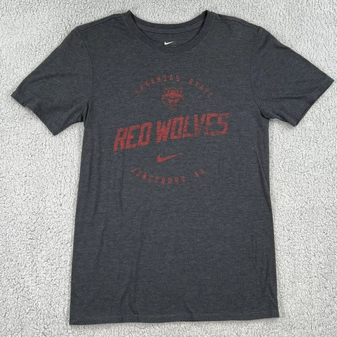 Arkansas State Red Wolves Shirt Size Small Nike Gray Jonesboro AR Athletic Cut Cover
