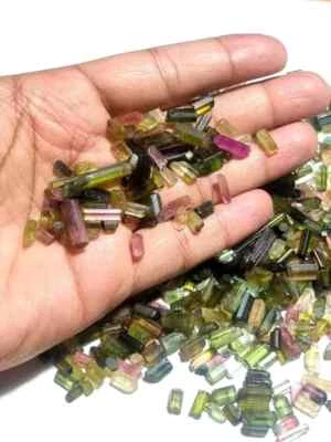 Natural 100 Ct Bi-Color/Multicolor Tourmaline Pencil Rough Lot Loose Gemstone - Image 1 of 4