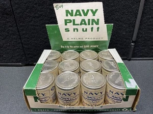 VINTAGE HELME NAVY PLAIN SCOTCH SNUFF COUNTER DISPLAY TIN CAN PAPER LABEL - 12 - Picture 1 of 18