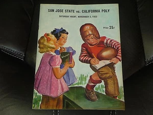 1955 CALIFORNIA POLY AT SAN JOSE STATE COLLEGE FOOTBALL PROGRAM EX-MINT - Zdjęcie 1 z 1