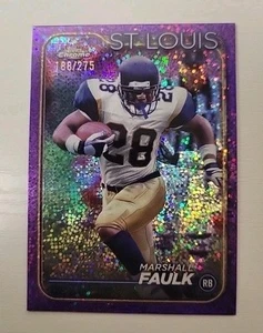 2024 Topps Chrome - Marshall Faulk (#101) Purple Speckle Refractor SP #/275 - Picture 1 of 2