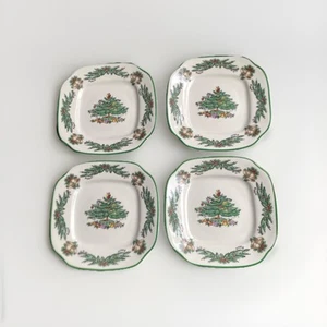 4 Spode Garland (England) 6" "Christmas Tree" Bread & Butter/ Canapé Plates - Picture 1 of 4