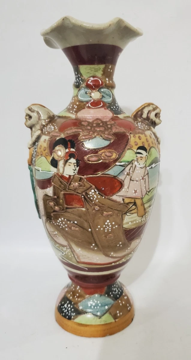 艺妓花瓶日本古董花瓶| eBay