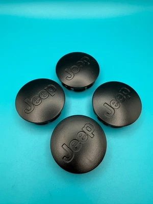 Tapas centrales de rueda negras mate OEM JEEP WRANGLER COMPASS LIBERTY 2 1/8 5HT59TRMAC Foto 1 de 4