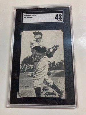 Sgc 4 1947 Bond bread Joe Gordon clipped corners White back Baseball Centered - Image 1 of 2