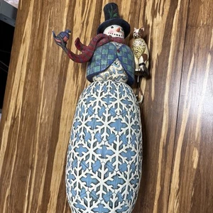 VTG 2005 JIM SHORE "Holiday Harmony" LARGE 15.5" Snowman w/ Cat, Bird #4002288 - Picture 1 of 16