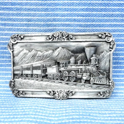 Hebilla de cinturón de ferrocarril paso de montaña tren vagones de pasajeros de colección años 80 Siskiyou .CPA630 Foto 1 de 4