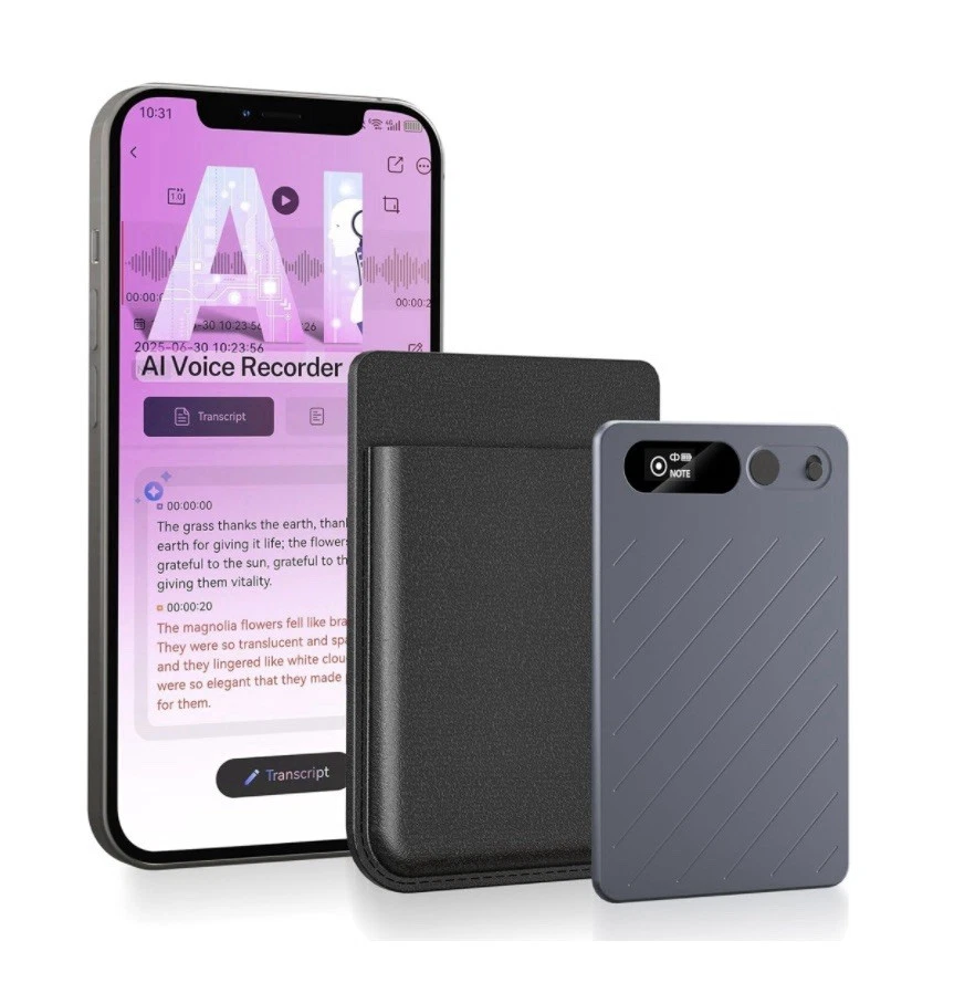 GKP9 AI Voice Recorder 64GB + Case, App Control, Recorder Transcribe Summarize - Image 1 of 4