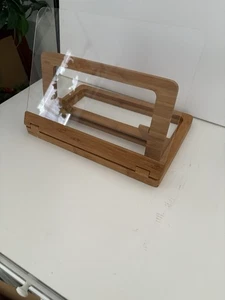 Tablet or Book Stand Made of Wood and Acrylic Adjustable Height - Picture 1 of 4