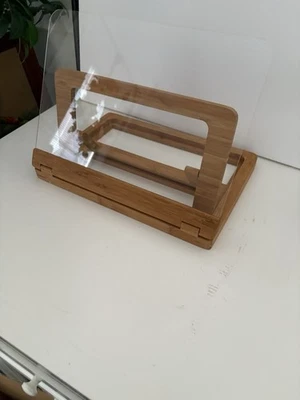 Tablet or Book Stand Made of Wood and Acrylic Adjustable Height - Image 1 of 4
