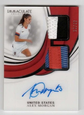 Alex Morgan 18-19 Immaculate DUAL PATCH AUTO 17/32 USWNT ***EXTREMLY RARE*** - Image 1 of 2