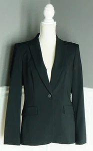 Calvin Klein Damen Blazer schwarz spitzes Revers Einknopf belüftet Größe 6 - Bild 1 von 6