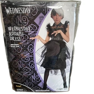 Spirit Halloween Mädchen Wednesday Addams Kostüm Kleid mit Gürtel Größe Large 12-14 - Bild 1 von 10