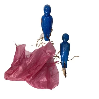 Figuras de la Fuerza Aérea Azul de plástico duro vintage Wang Toy Paracaidistas raros años 40 EE. UU. Foto 1 de 4