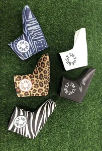 Premium Leather Golf Putter Head Cover Blade Shape. Magnetic Closure Color White - Picture 1 of 9