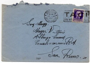 STORIA POSTALE ITALIA 1942 LETTERA AFFRANCATA C 50 ANNULLO TACI Brescia San Remo - Foto 1 di 1