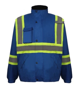 Blue High-Visibility Waterproof Fleece Jacket - Picture 1 of 3