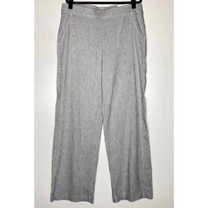 New Chico's Linen-Blend Stretch Stripe Wide Leg Pant Women's Large (Chico's 2) - Picture 1 of 9