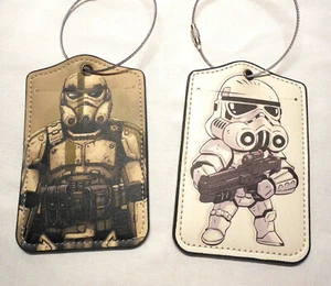 NEW 2 Luggage Tag STORM TROOPER 1 White 1 Black Travel Suitcase Gift - Picture 1 of 6