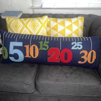 Pottery Barn Kids Ruler Lumbar Sham Pillow Cover /insert  Primary Colors ~ - Image 1 of 4