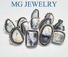 250 Pcs Lot Natural Dendritic Opal Ring .925 Sterling Silver Plated