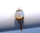 Solid Australian Opal and Gold Gilt Dress Ring size 7 1/2 (2584)