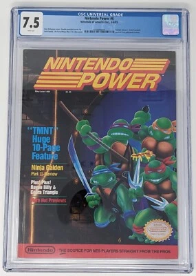 Nintendo Power #6 TMNT CGC 7.5  White Pages Graded Magazine Complete! 1st JSC! - Image 1 of 4