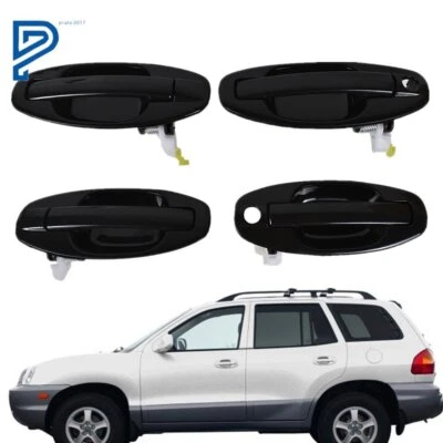 Manijas de puerta exterior exterior izquierda derecha para Hyundai Santa Fe 01-06 4 piezas Foto 1 de 4