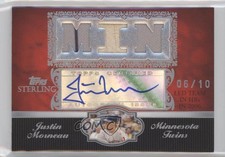 2007 Topps Sterling Career Stats Triple Relic /10 Justin Morneau #3CSA-28 Auto