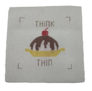 Think Thin Ice Cream Sundae Printed Needlepoint Canvas Can-Am 202 - Picture 1 of 4