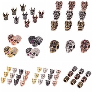 1 Pcs Brass Micro Pave Cubic Zirconia Tiger Leopard Skull Connector DIY Beads 